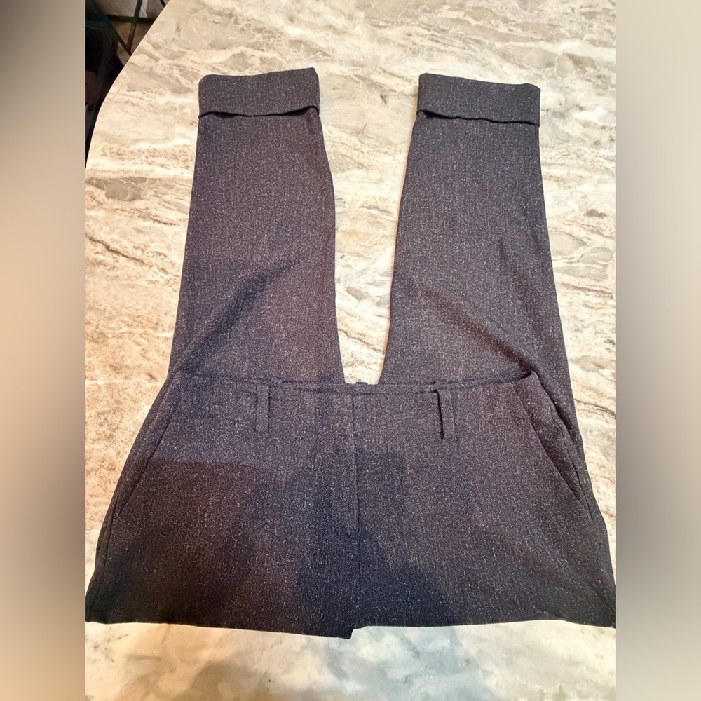 J. Jill Stretch Pull-On Pants Size 10 Petite Gray Slim Leg Elastic Waist Career